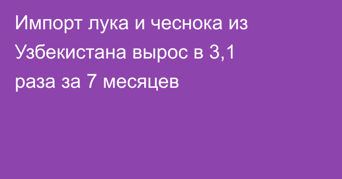 Импорт лука и чеснока из Узбекистана вырос в 3,1 раза за 7 месяцев