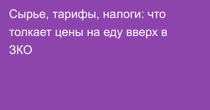 Сырье, тарифы, налоги: что толкает цены на еду вверх в ЗКО