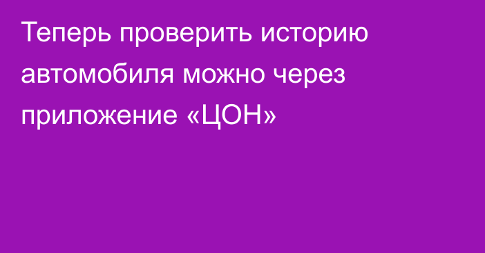 Теперь проверить историю автомобиля можно через приложение «ЦОН»
