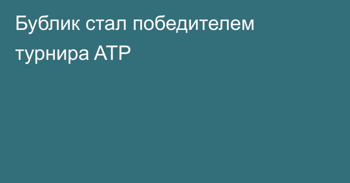 Бублик стал победителем турнира ATP