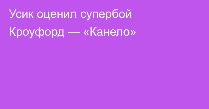 Усик оценил супербой Кроуфорд — «Канело»