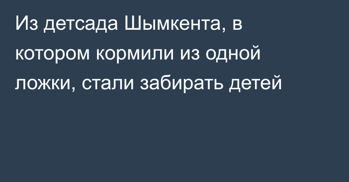 Из детсада Шымкента, в котором кормили из одной ложки, стали забирать детей