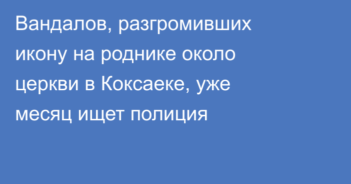 Вандалов, разгромивших икону на роднике около церкви в Коксаеке, уже месяц ищет полиция