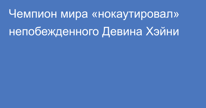 Чемпион мира «нокаутировал» непобежденного Девина Хэйни