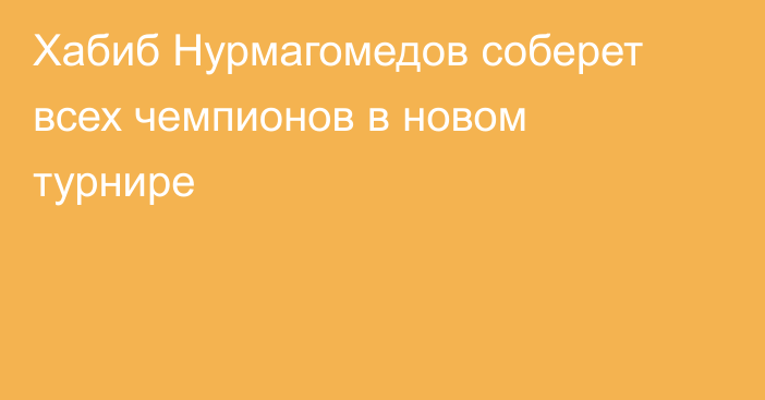 Хабиб Нурмагомедов соберет всех чемпионов в новом турнире