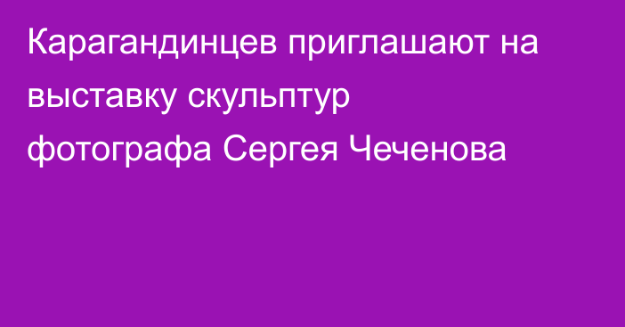 Карагандинцев приглашают на выставку скульптур фотографа Сергея Чеченова