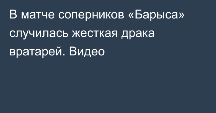 В матче соперников «Барыса» случилась жесткая драка вратарей. Видео