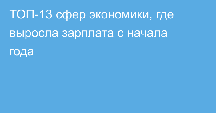 ТОП-13 сфер экономики, где выросла зарплата с начала года