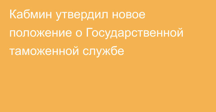 Кабмин  утвердил новое положение о Государственной таможенной службе