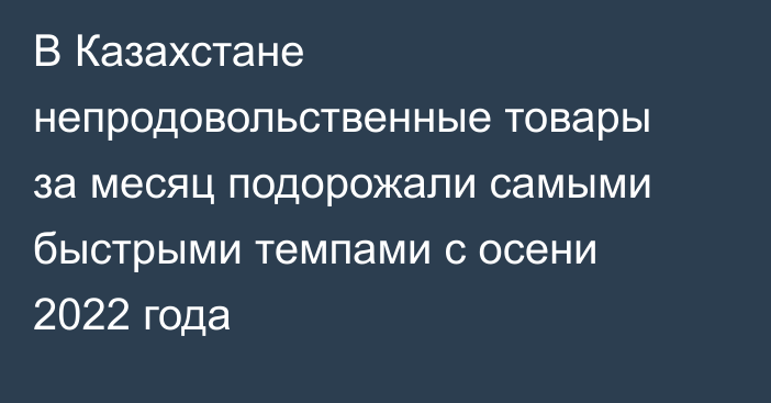 В Казахстане непродовольственные товары за месяц подорожали самыми быстрыми темпами с осени 2022 года
