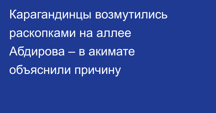 Карагандинцы возмутились раскопками на аллее Абдирова – в акимате объяснили причину
