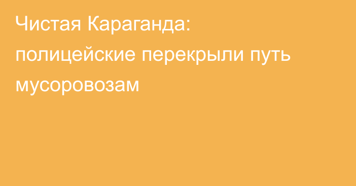Чистая Караганда: полицейские перекрыли путь мусоровозам