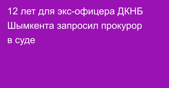 12 лет для экс-офицера ДКНБ Шымкента запросил прокурор в суде