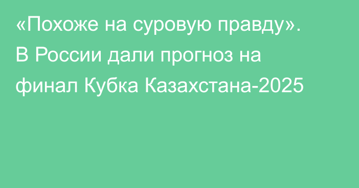 «Похоже на суровую правду». В России дали прогноз на финал Кубка Казахстана-2025