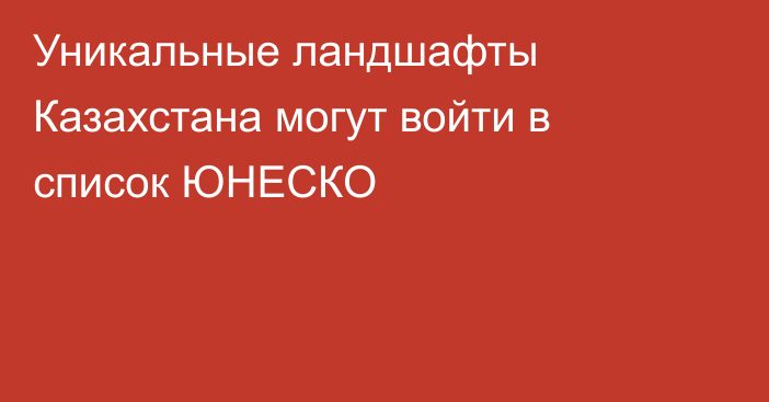 Уникальные ландшафты Казахстана могут войти в список ЮНЕСКО