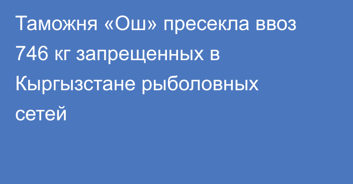 Таможня «Ош» пресекла ввоз 746 кг запрещенных в Кыргызстане рыболовных сетей