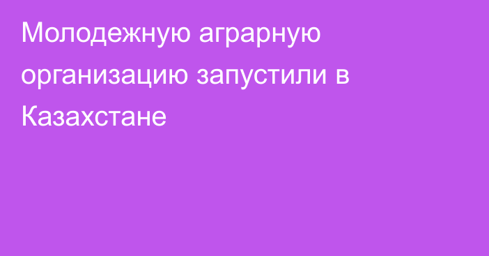 Молодежную аграрную организацию запустили в Казахстане