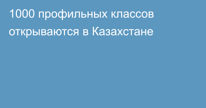 1000 профильных классов открываются в Казахстане
