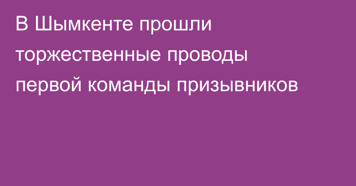 В Шымкенте прошли торжественные проводы первой команды призывников