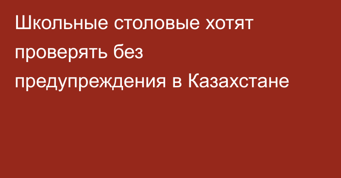 Школьные столовые хотят проверять без предупреждения в Казахстане
