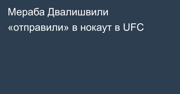 Мераба Двалишвили «отправили» в нокаут в UFC