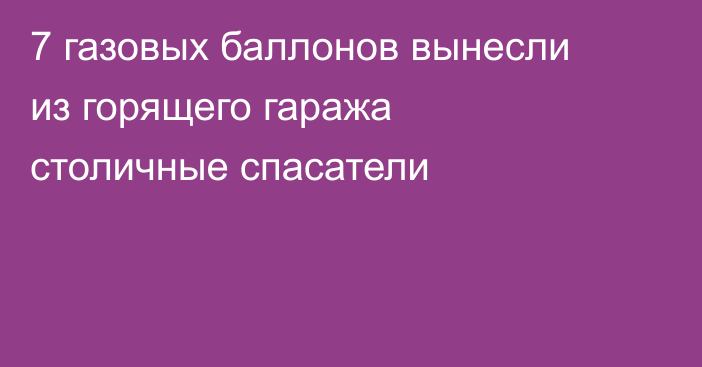 7 газовых баллонов вынесли из горящего гаража столичные спасатели