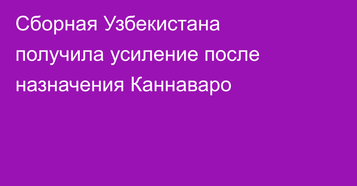 Сборная Узбекистана получила усиление после назначения Каннаваро