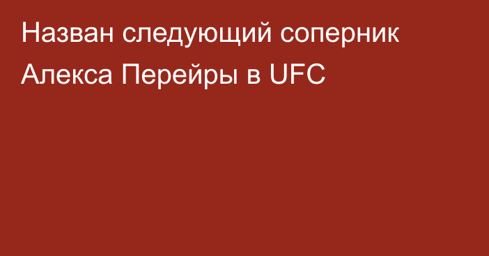 Назван следующий соперник Алекса Перейры в UFC