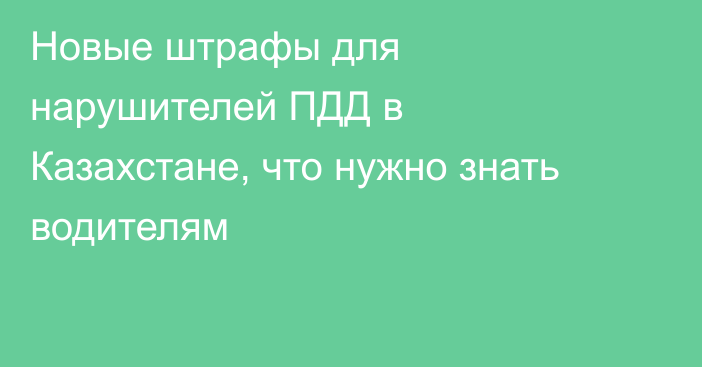 Новые штрафы для нарушителей ПДД в Казахстане, что нужно знать водителям