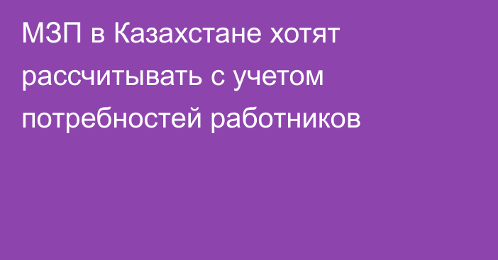 МЗП в Казахстане хотят рассчитывать с учетом потребностей работников