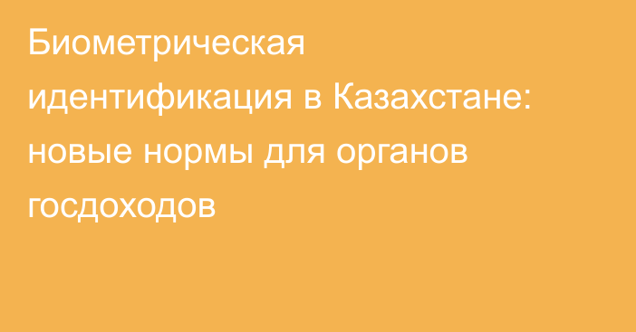 Биометрическая идентификация в Казахстане: новые нормы для органов госдоходов