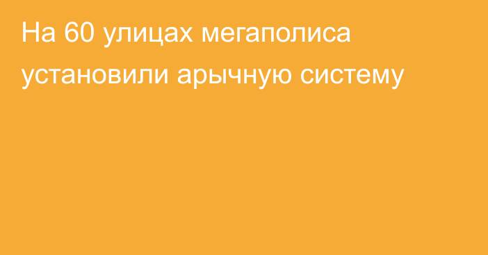 На 60 улицах мегаполиса установили арычную систему