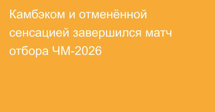 Камбэком и отменённой сенсацией завершился матч отбора ЧМ-2026