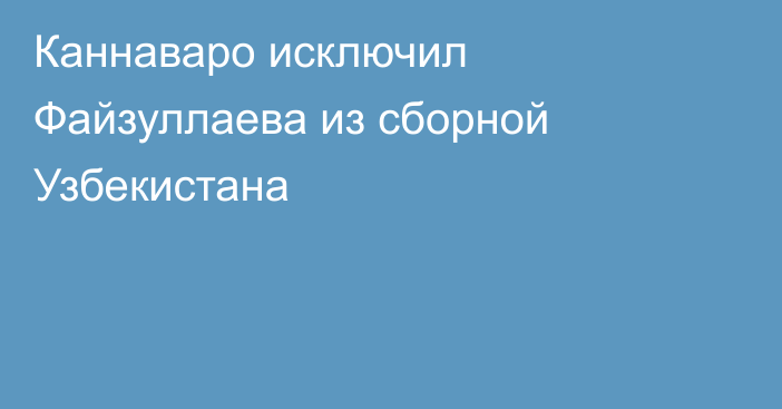 Каннаваро исключил Файзуллаева из сборной Узбекистана