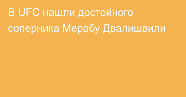 В UFC нашли достойного соперника Мерабу Двалишвили