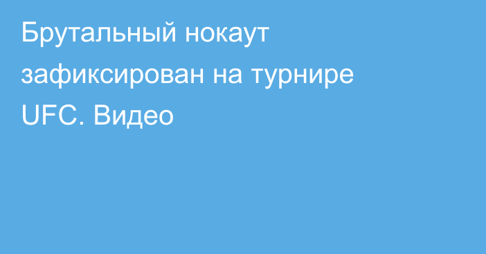Брутальный нокаут зафиксирован на турнире UFC. Видео