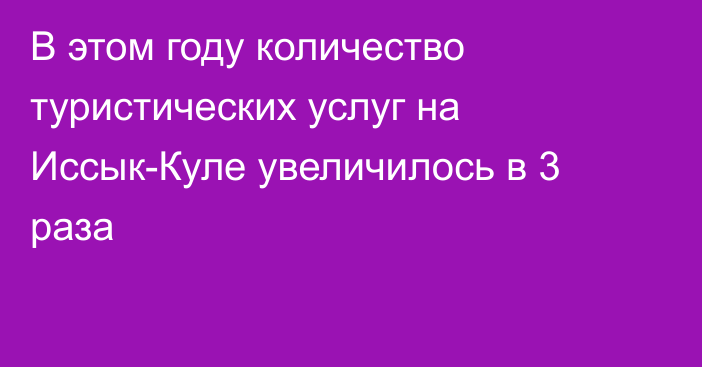 В этом году количество туристических услуг на Иссык-Куле увеличилось в 3 раза