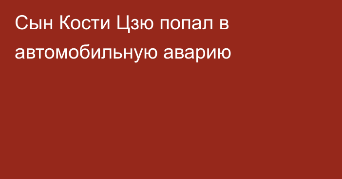 Сын Кости Цзю попал в автомобильную аварию