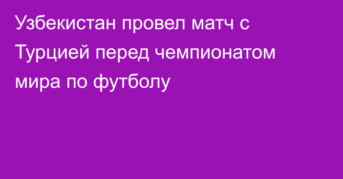 Узбекистан провел матч с Турцией перед чемпионатом мира по футболу