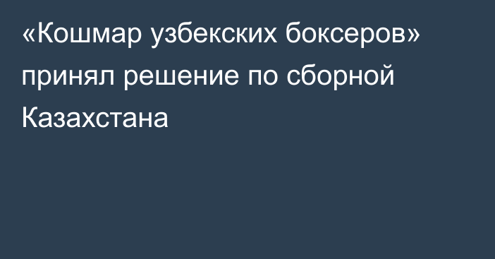 «Кошмар узбекских боксеров» принял решение по сборной Казахстана