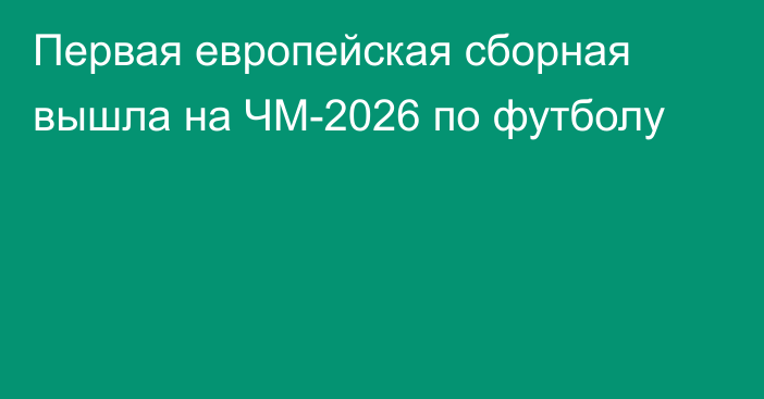 Первая европейская сборная вышла на ЧМ-2026 по футболу