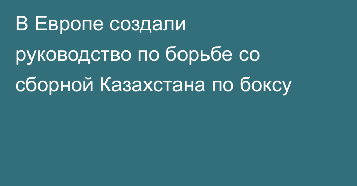 В Европе создали руководство по борьбе со сборной Казахстана по боксу