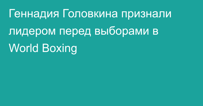 Геннадия Головкина признали лидером перед выборами в World Boxing