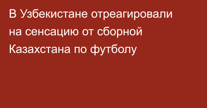 В Узбекистане отреагировали на сенсацию от сборной Казахстана по футболу