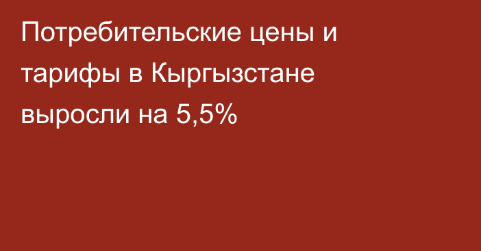 Потребительские цены и тарифы в Кыргызстане выросли на 5,5%
