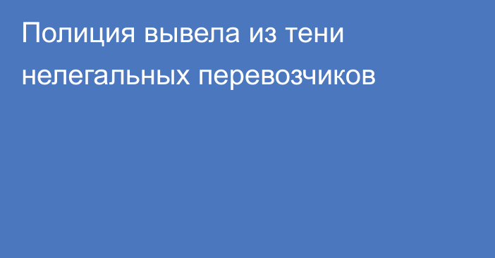 Полиция вывела из тени нелегальных перевозчиков