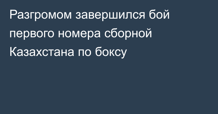 Разгромом завершился бой первого номера сборной Казахстана по боксу