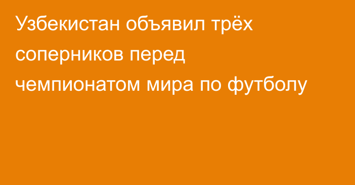 Узбекистан объявил трёх соперников перед чемпионатом мира по футболу