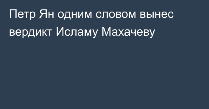 Петр Ян одним словом вынес вердикт Исламу Махачеву