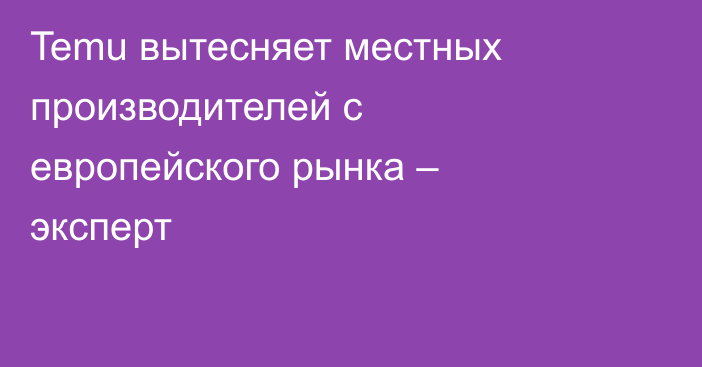 Temu вытесняет местных производителей с европейского рынка – эксперт